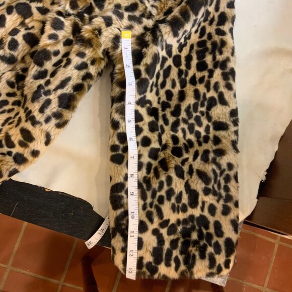 Leopard spotted faux fur Me Jane red silk lined coatwomen’s size large - Picture 12 of 12